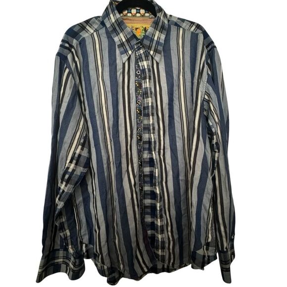 Robert Graham Men's Buttons Down Long Sleeve Shirt Size XL Blue Plaid. - Picture 1 of 9